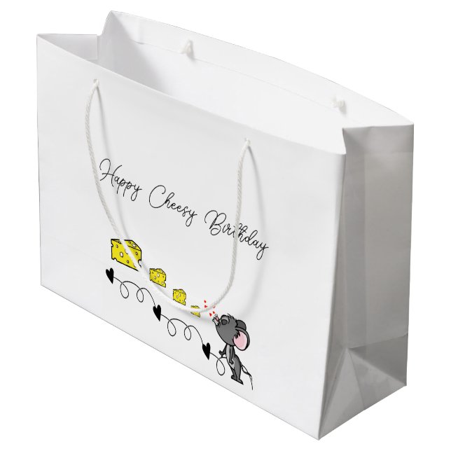 Grattis på födelsedagen Gift Bag Cheesy Birthday (Baksidan Vinklad)