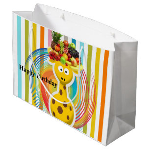 Grattis på födelsedagen Gift Bag Giraffe Fruit Ran