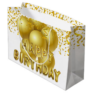 Grattis på födelsedagen Gift Bag Guld-ballonger ko