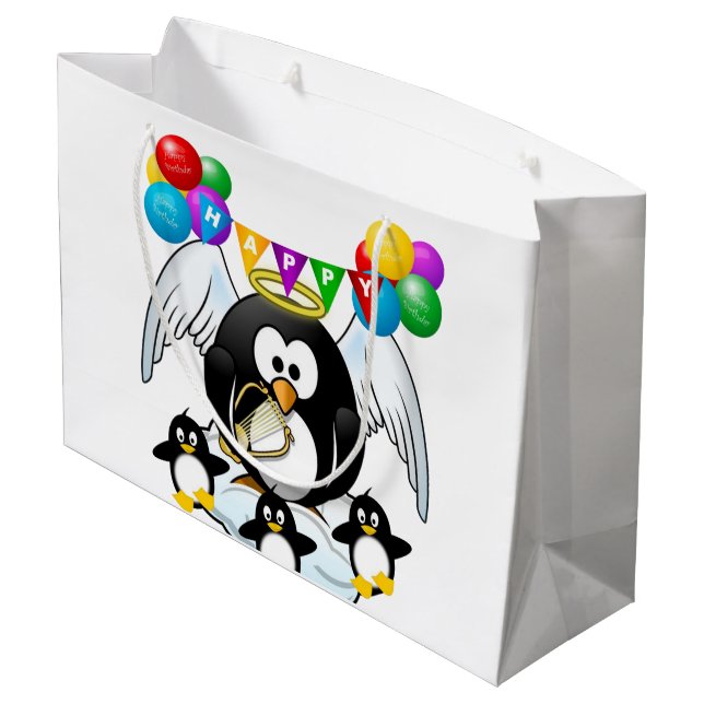 Grattis på födelsedagen Gift Bag Penguin (Baksidan Vinklad)