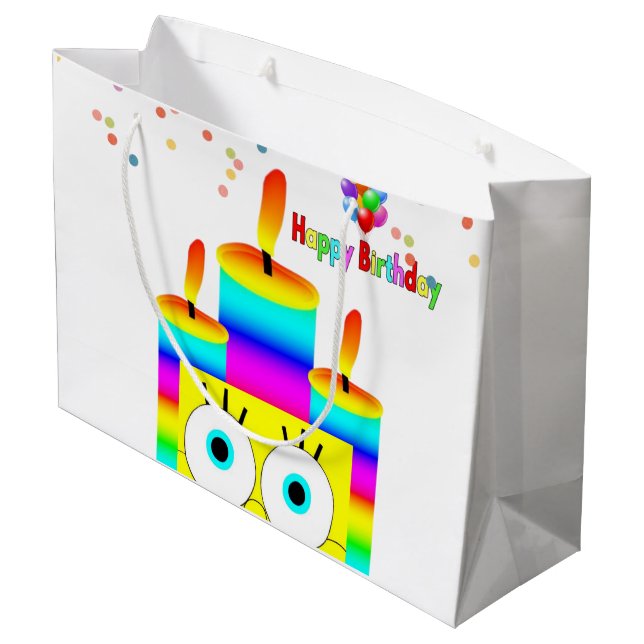 Grattis på födelsedagen Gift Bag Rand Candles (Baksidan Vinklad)