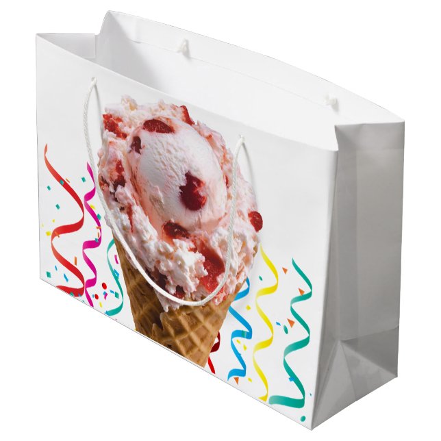 Grattis på födelsedagen Gift Bag Strawberry Ice Cr (Baksidan Vinklad)