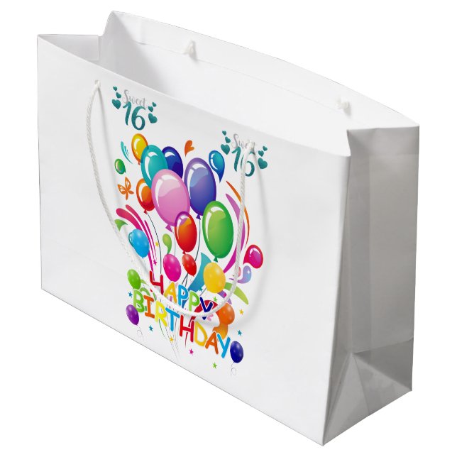 Grattis på födelsedagen Gift Bag Sweet sixteen (Baksidan Vinklad)