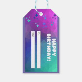 Grattis på födelsedagen Gift Märkre (Lila) Presentetikett