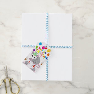 Grattis på födelsedagen Gift Märkres Opossum Presentetikett