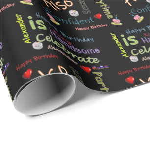 Grattis på födelsedagen Gift Wrapping Papper Alexa Presentpapper
