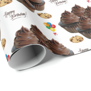 Grattis på födelsedagen Gift Wrapping Papper Choco Presentpapper