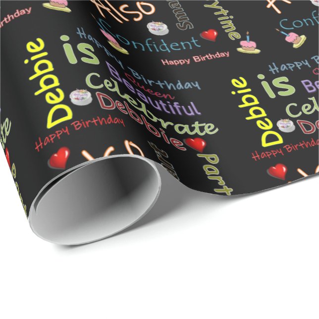 Grattis på födelsedagen Gift Wrapping Papper Debbi Presentpapper (Rullad Hörn)