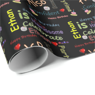 Grattis på födelsedagen Gift Wrapping Papper Ethan Presentpapper