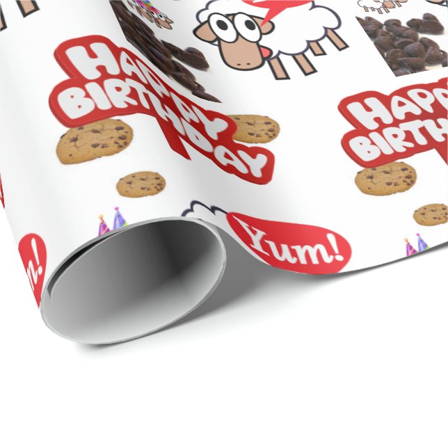 Grattis på födelsedagen Gift Wrapping Papper Lamb Presentpapper (Rullad Hörn)
