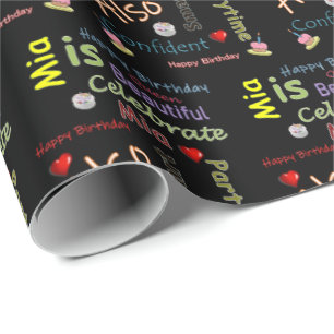 Grattis på födelsedagen Gift Wrapping Papper Mia Presentpapper