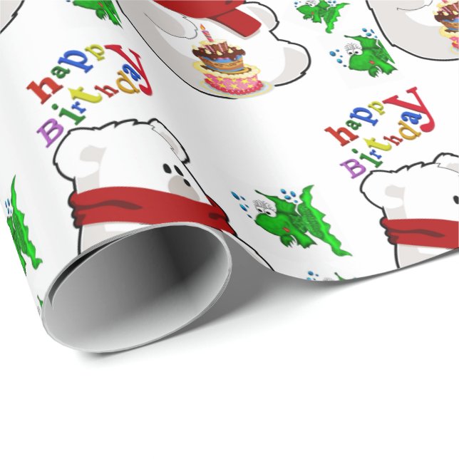 Grattis på födelsedagen Gift Wrapping Papper Polar Presentpapper (Rullad Hörn)