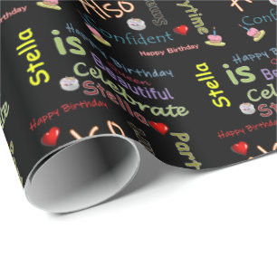 Grattis på födelsedagen Gift Wrapping Papper Stell Presentpapper