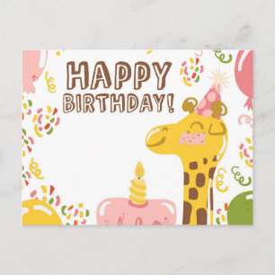 Grattis på födelsedagen Giraff Vykort