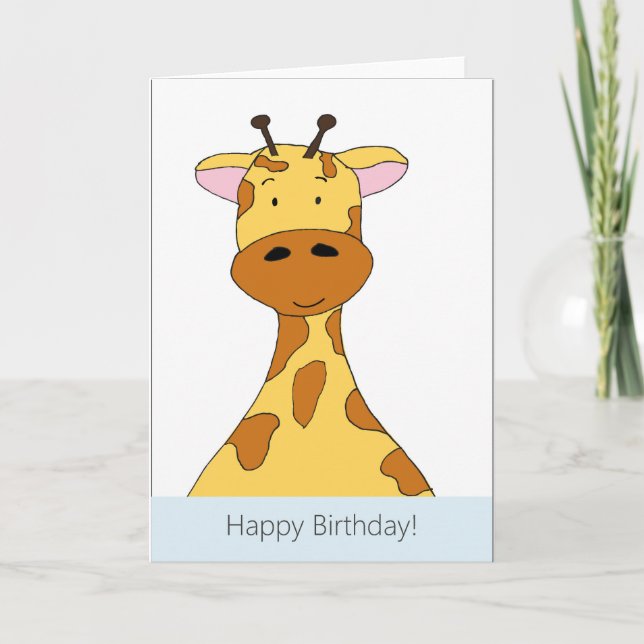 Grattis på födelsedagen Giraffe Card Kort (Framsida)