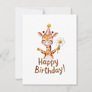 Grattis på födelsedagen Giraffe Julkort