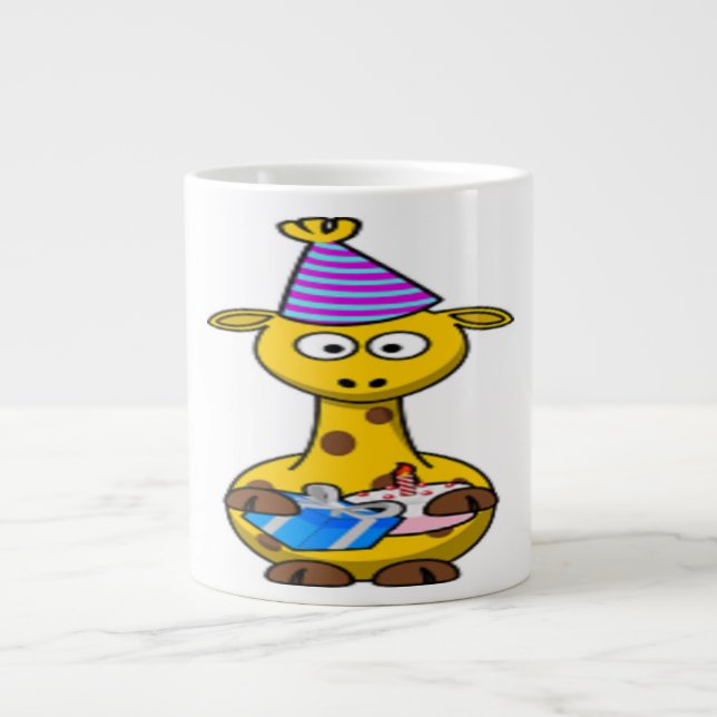 "GRATTIS PÅ FÖDELSEDAGEN" GIRAFFE JUMBO MUGG (Framsidan)