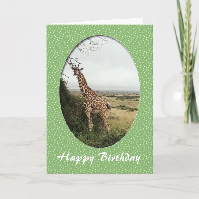 grattis på födelsedagen giraffekort kort (Framsida)