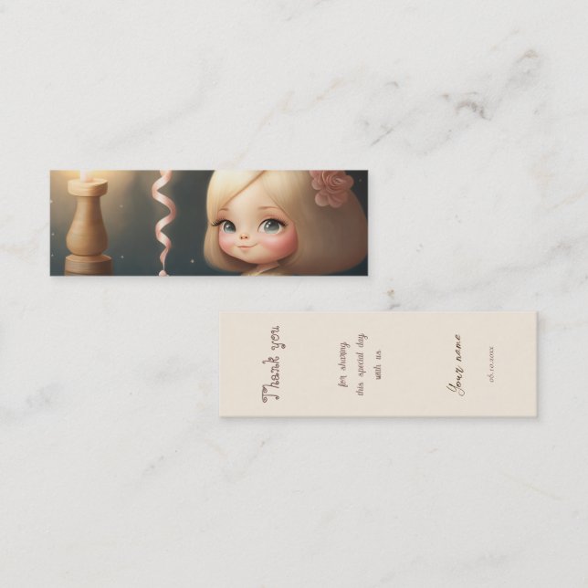 Grattis på födelsedagen Girl 01 Mini Visitkort (Fram/baksida)