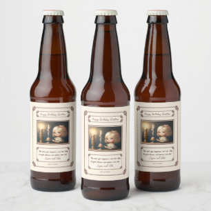 Grattis på födelsedagen Girl 01 Ölflaska Etikett