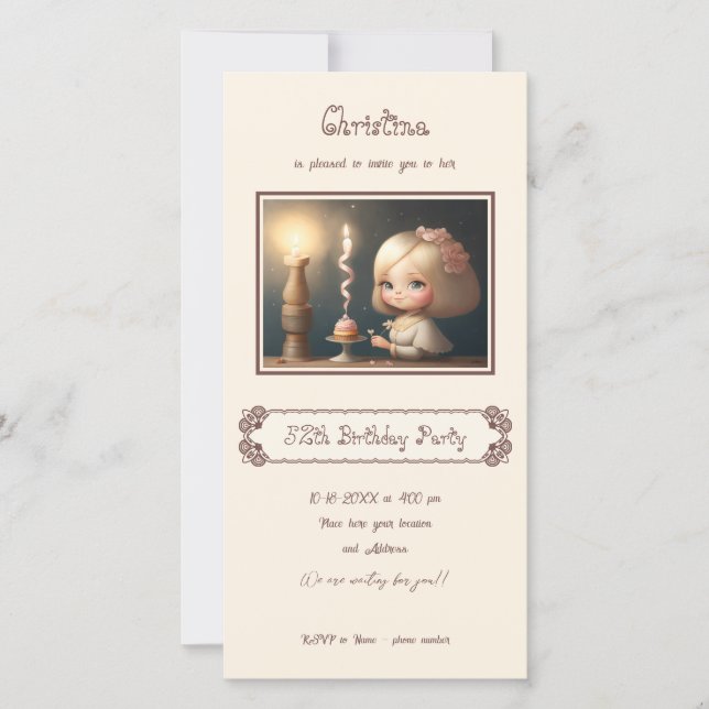 Grattis på födelsedagen Girl 01 Spara Datumet (Framsida)