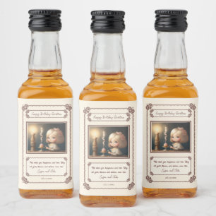 Grattis på födelsedagen Girl 01 Spritflaskor Etikett