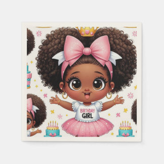 Grattis på födelsedagen Girl Chibi Napkins Pappersservett