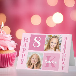 Grattis på födelsedagen Girl Cute Anpassningsbar R Kort