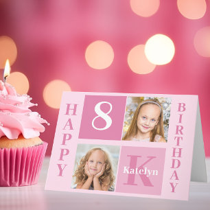 Grattis på födelsedagen Girl Cute Anpassningsbar R Kort