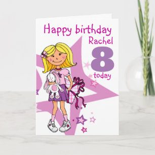 Grattis på födelsedagen Girl personalize ålderskor Kort