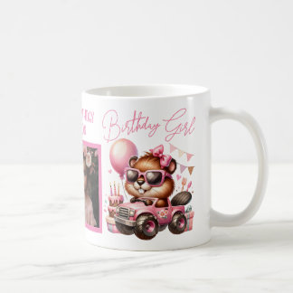 GRATTIS PÅ FÖDELSEDAGEN GIRL ROSA BEAVER PERSONLIG KAFFEMUGG