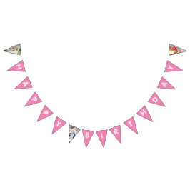 Grattis på födelsedagen Girly Rosa Dotter Photo Vimplar