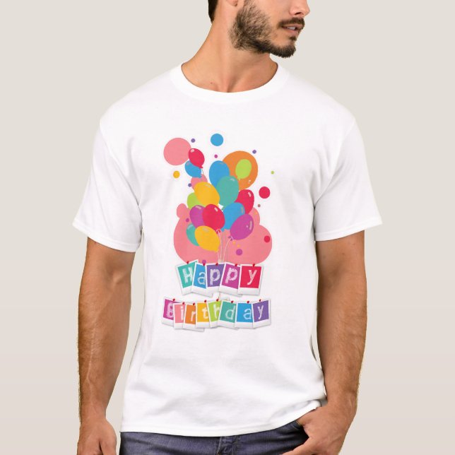 Grattis på födelsedagen – Glädjefull firande desig T Shirt (Framsida)