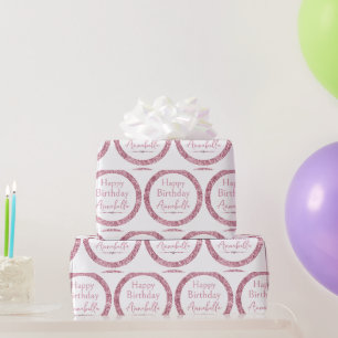 Grattis på födelsedagen Glamoral Rosa Glitter och Presentpapper