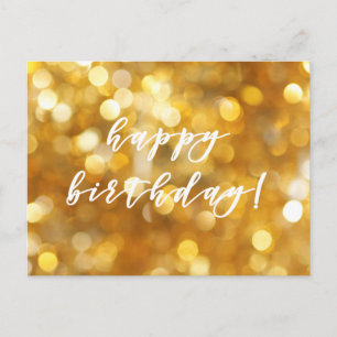 Grattis på födelsedagen! Glamorös Guld Glittrande Vykort