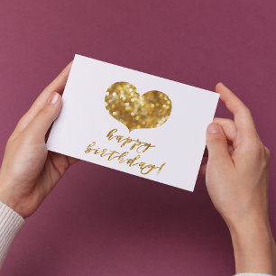 Grattis på födelsedagen! Glamorösa Guldgnistrande Vykort