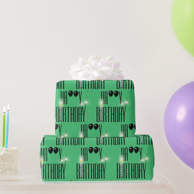 Grattis på födelsedagen Glänsande stjärnor och bal Presentpapper (Festgåvor)