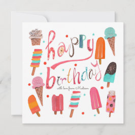 Grattis på födelsedagen | glass sommar | Kort för 