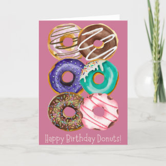 Grattis på födelsedagen Glazed Donuts Rosa Greetin Kort