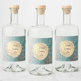 Grattis på födelsedagen Glittery Stardust på Blue Spritflaskor Etikett