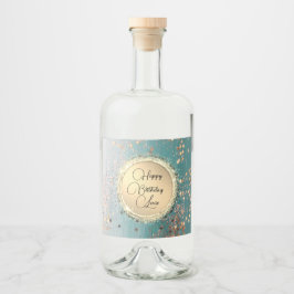 Grattis på födelsedagen Glittery Stardust på Blue Spritflaskor Etikett