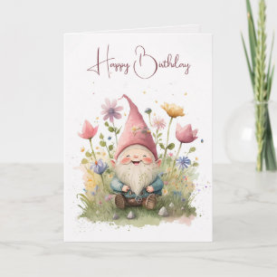 Grattis på födelsedagen Gnome i Garden Kort