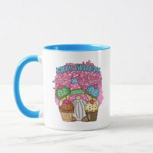 Grattis på födelsedagen gnome unisex add monogram mugg
