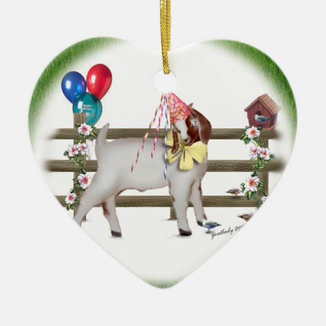 Grattis på födelsedagen Goat (Boer) Ornament (Framsidan)