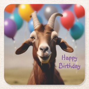 Grattis på födelsedagen Goat Underlägg Papper Kvadrat