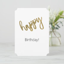 Grattis på födelsedagen Golden Glitter Minimal