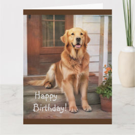 Grattis på födelsedagen Golden Retriever Greeting Kort