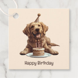 Grattis på födelsedagen Golden Retriever Hund Gåvor Etiketter