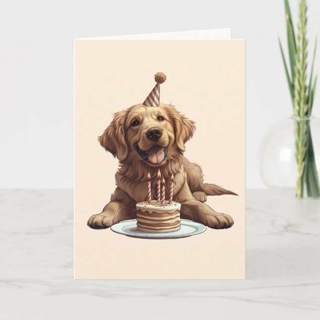 Grattis på födelsedagen Golden Retriever Hund Kort (Framsida)