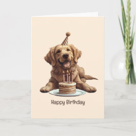 Grattis på födelsedagen Golden Retriever Hund Kort